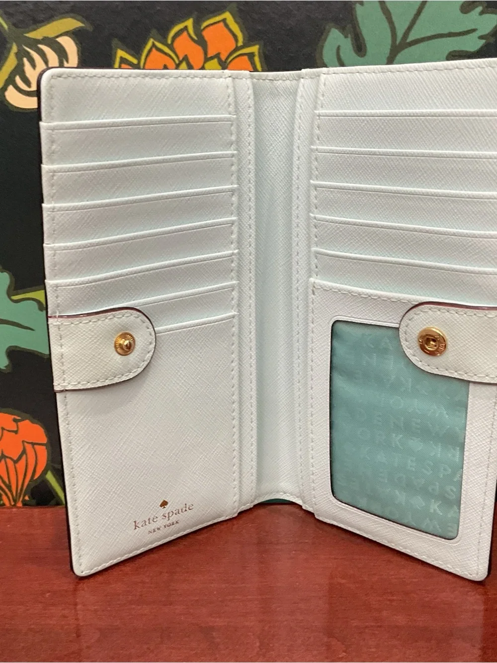 Kate Spade Cameron Street Ice Blue Saffiano Leather Continental Wallet